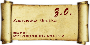 Zadravecz Orsika névjegykártya